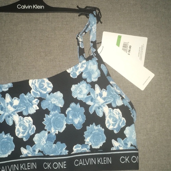 Calvin Klein intimates women's sz large black blue white bra bralette open back - Picture 4 of 13
